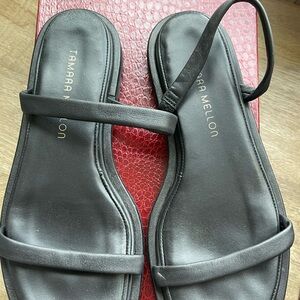 Tamara Mellon “Console” Black Lug Sole Sandal - size 6.5 /37